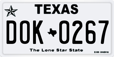 TX license plate DOK0267