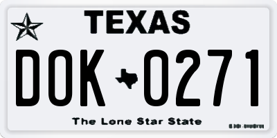 TX license plate DOK0271