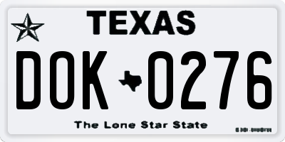 TX license plate DOK0276