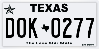 TX license plate DOK0277