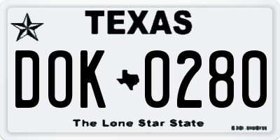 TX license plate DOK0280