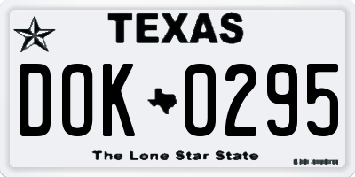 TX license plate DOK0295