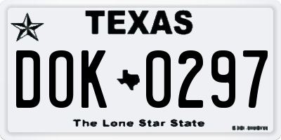 TX license plate DOK0297