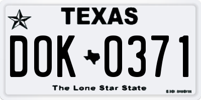 TX license plate DOK0371