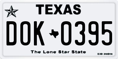 TX license plate DOK0395