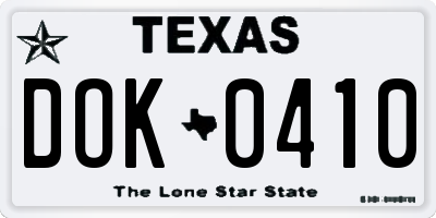 TX license plate DOK0410