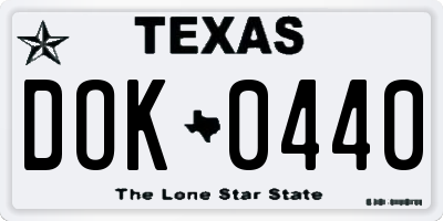 TX license plate DOK0440