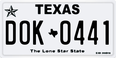 TX license plate DOK0441