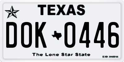 TX license plate DOK0446
