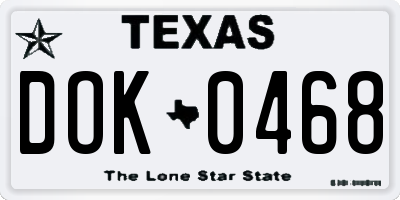 TX license plate DOK0468