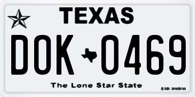 TX license plate DOK0469