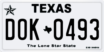 TX license plate DOK0493