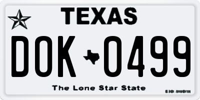 TX license plate DOK0499