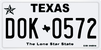 TX license plate DOK0572