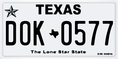 TX license plate DOK0577