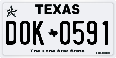 TX license plate DOK0591
