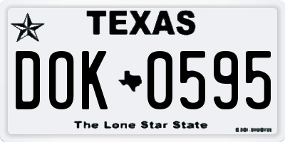 TX license plate DOK0595