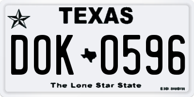 TX license plate DOK0596