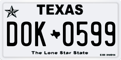 TX license plate DOK0599