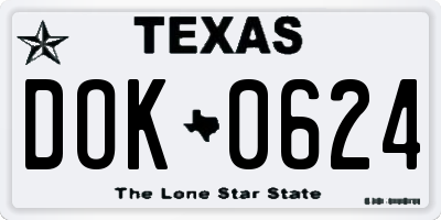 TX license plate DOK0624