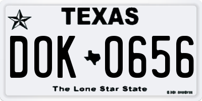 TX license plate DOK0656