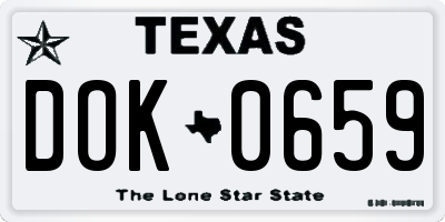 TX license plate DOK0659