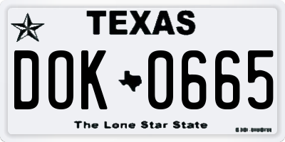 TX license plate DOK0665