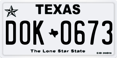 TX license plate DOK0673