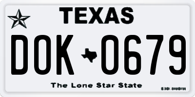 TX license plate DOK0679