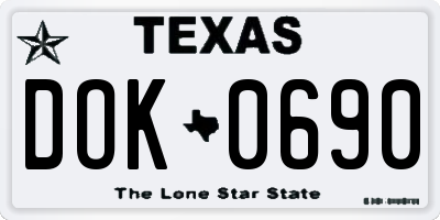 TX license plate DOK0690