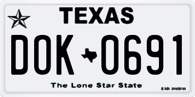 TX license plate DOK0691