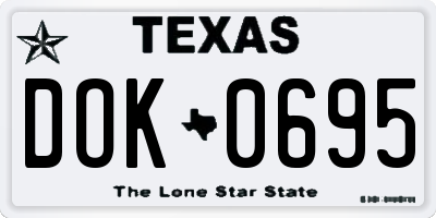 TX license plate DOK0695