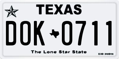 TX license plate DOK0711