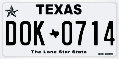 TX license plate DOK0714