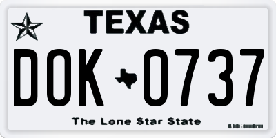 TX license plate DOK0737