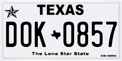 TX license plate DOK0857