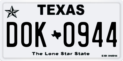 TX license plate DOK0944