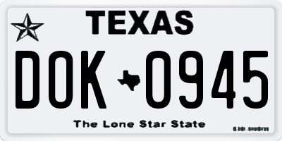TX license plate DOK0945