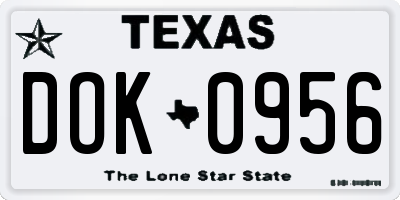 TX license plate DOK0956