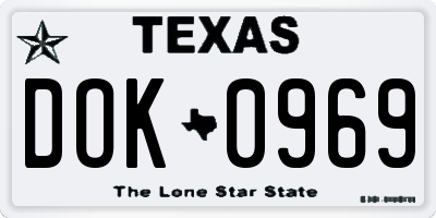 TX license plate DOK0969