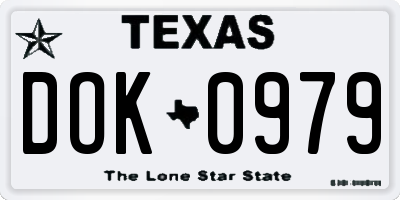 TX license plate DOK0979