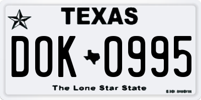 TX license plate DOK0995