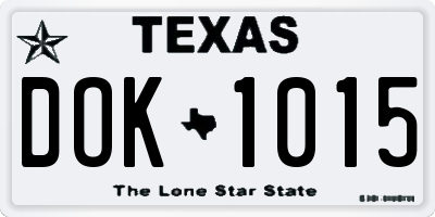 TX license plate DOK1015