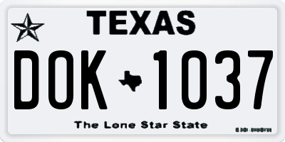 TX license plate DOK1037