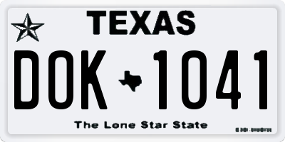 TX license plate DOK1041