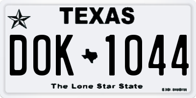TX license plate DOK1044