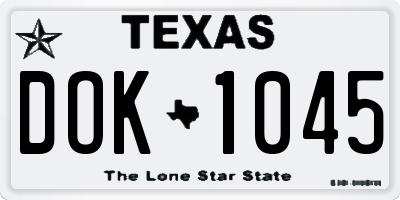 TX license plate DOK1045