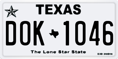 TX license plate DOK1046
