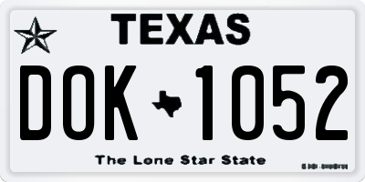 TX license plate DOK1052