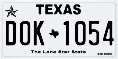 TX license plate DOK1054